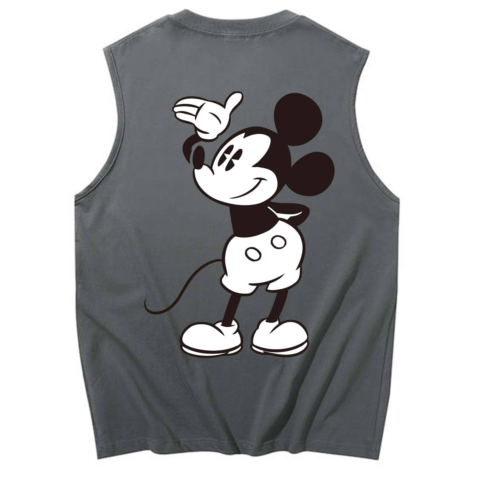 ミッキーマウス Mickey Mouse コットン100％タンクトップ（背面プリント）